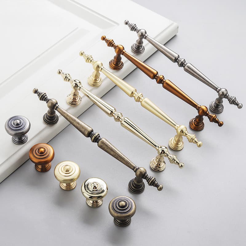 Puxador de Armário Minimalista Francês, Puxador de Gaveta Vintage, Estilo Antigo, Puxadores e Manípulos de Liga de Alumí