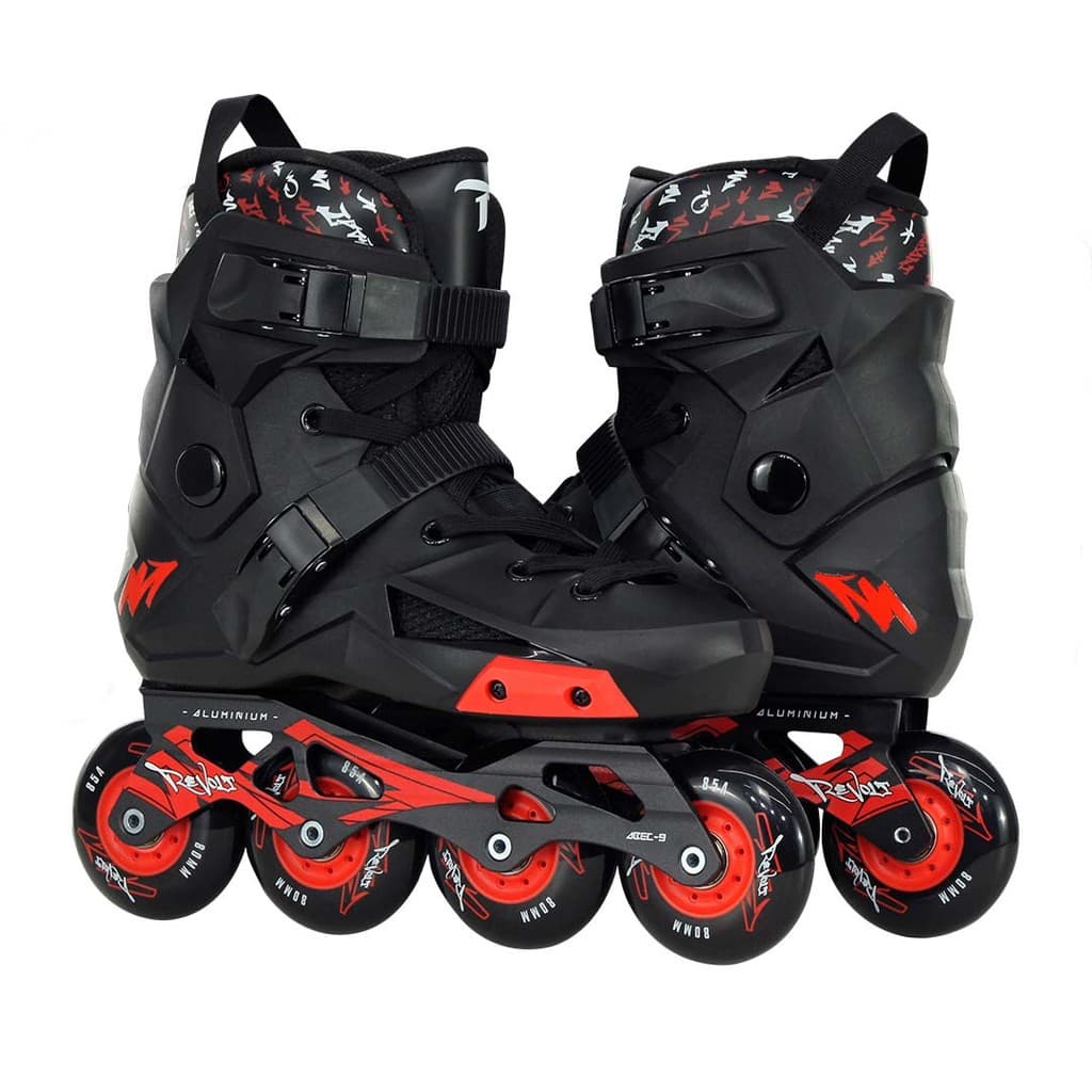 Patins Freestyle Traxart Revolt Preto - 80mm ABEC-9