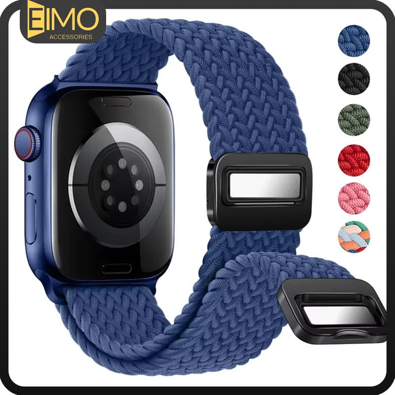 Pulseira Para Apple Watch Series 11 10 9 8 7 SE Ultra 3 2 IWatch 49mm 46 45 44 42 41 40mm Pulseira Nylon Magnética
