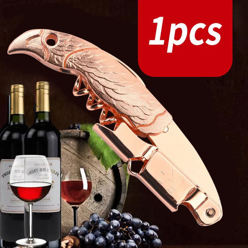 Saca-Rolhas Multifuncional De Aço Inoxidável Em Ouro Rosa , Abridor De Garrafa De Vinho Tinto , Acessórios De Rolha Bar