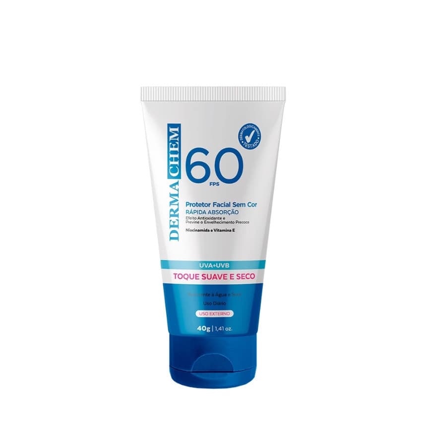 ️ Derma Chem – Protetor Facial FPS 60 Incolor 40g