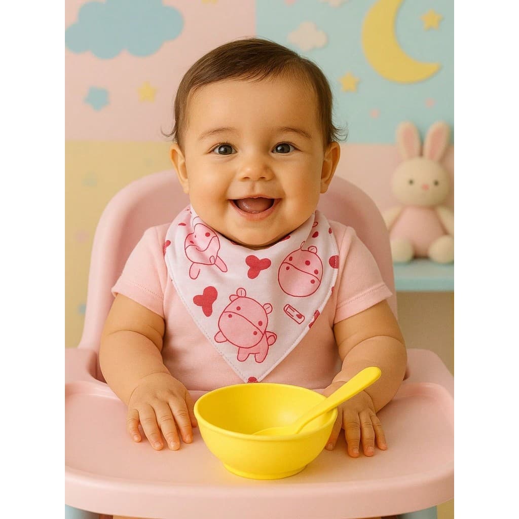 Kit c/3 Babadores de Bebê Bandanas de Menina