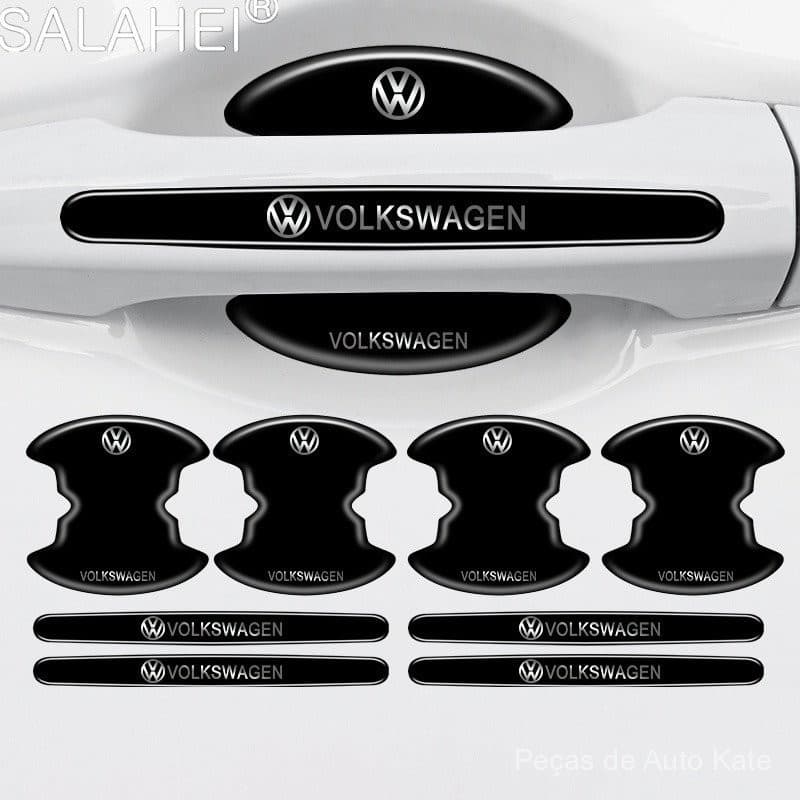 8Pcs Protetor de Porta de Carro Adesivo Filme Protetor Durável de PVC para Volkswagen VW Polo Golf Passat Tiguan Beetle