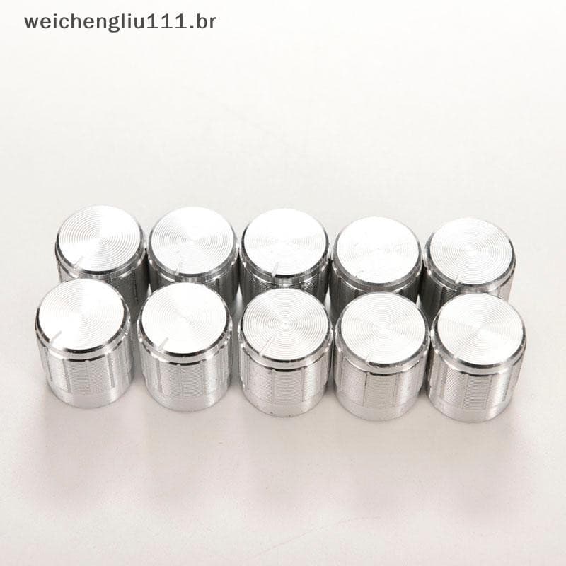 # weicheng 10 Pcs Botões De Alumínio Potenciômetro Rotativo Ponteiro De Controle De Volume Furo 6mm .