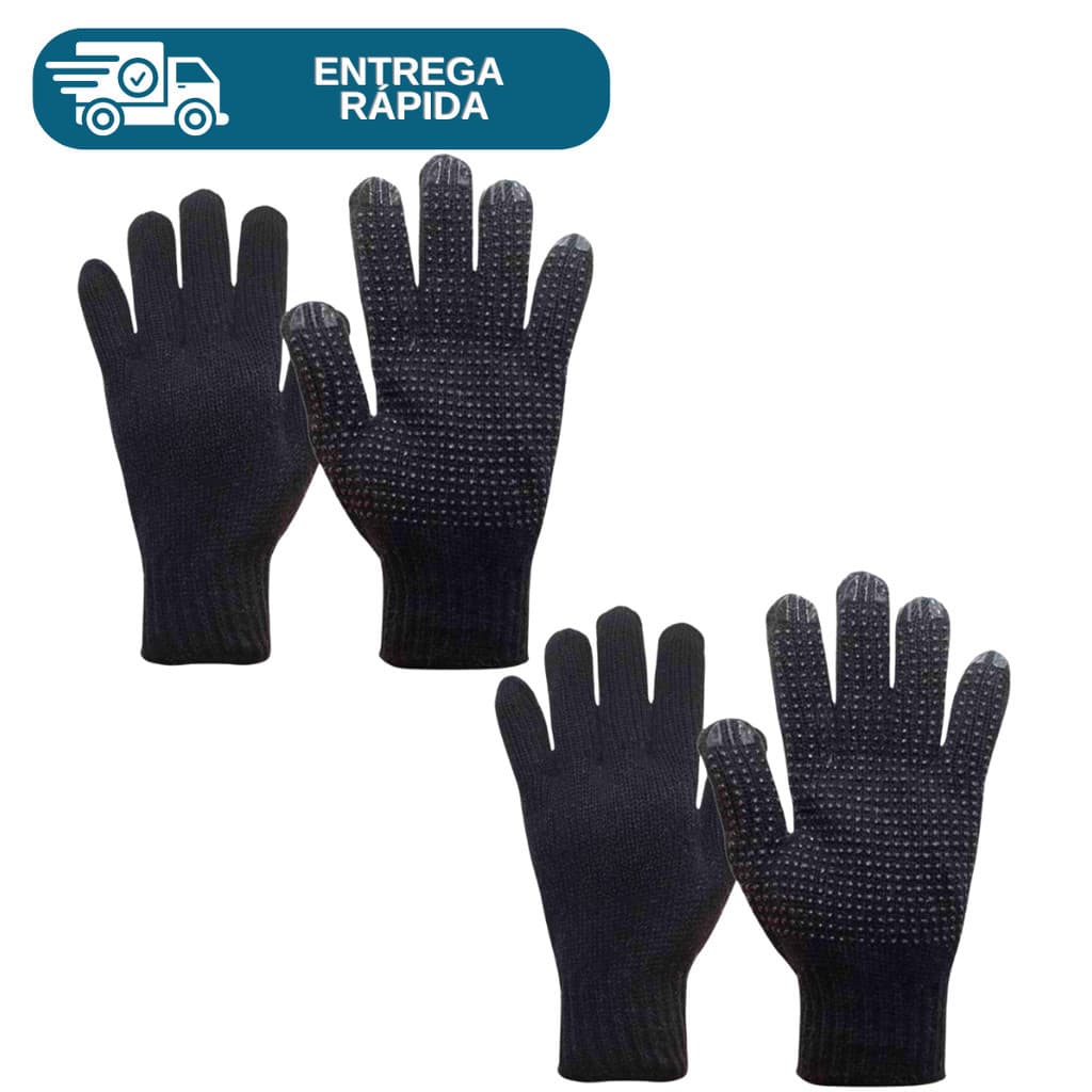 Kit 2 Prs Luva Malha Algodão Pigmentada Tricotada 4 Fios Reforçada Pano Proteção Luva de Pedreiro