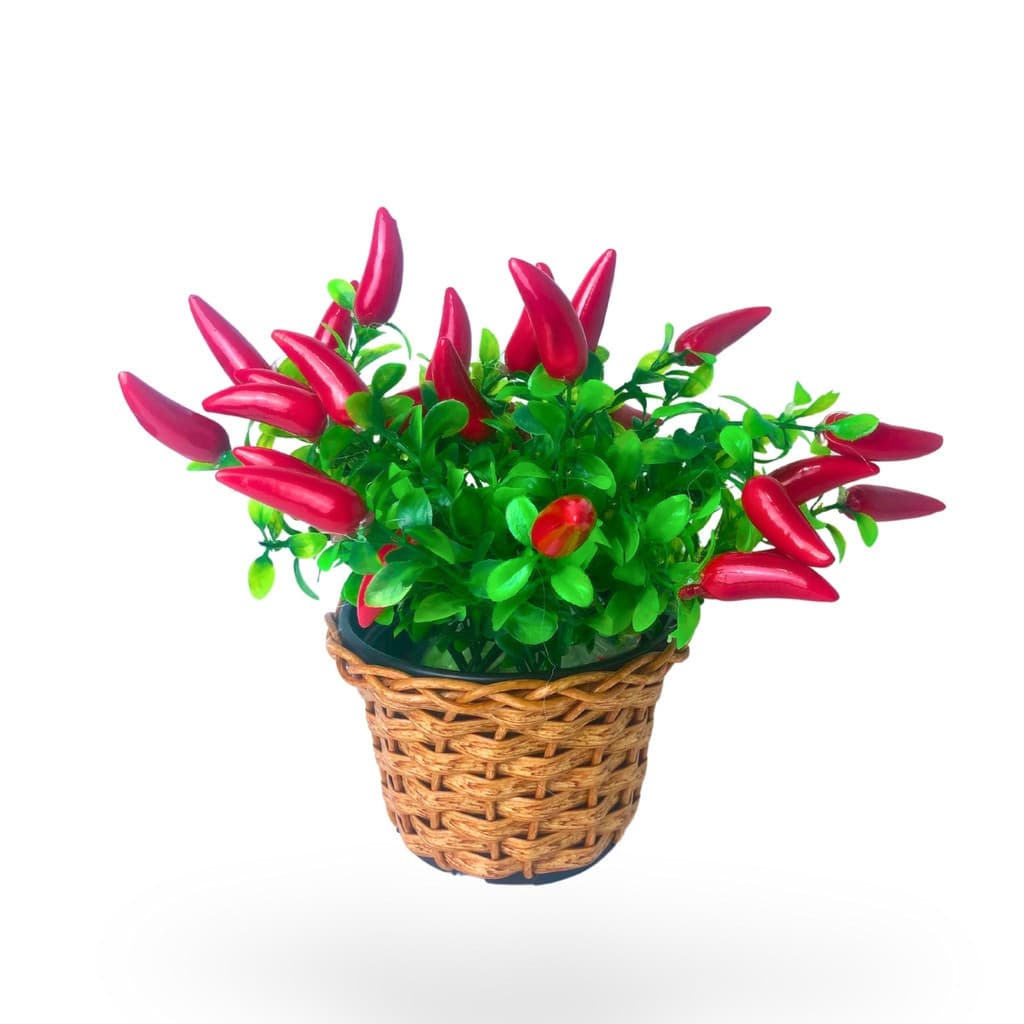 Arranjo De Pimenta Artificial Vaso Decoração Centro de Mesa