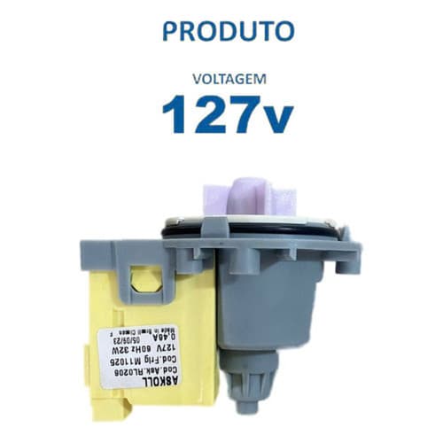 Bomba de Maquina de Lavar -Askoll Compativel Electrolux e  Brastemp de 7 á 17 Kilos Universal -127v-