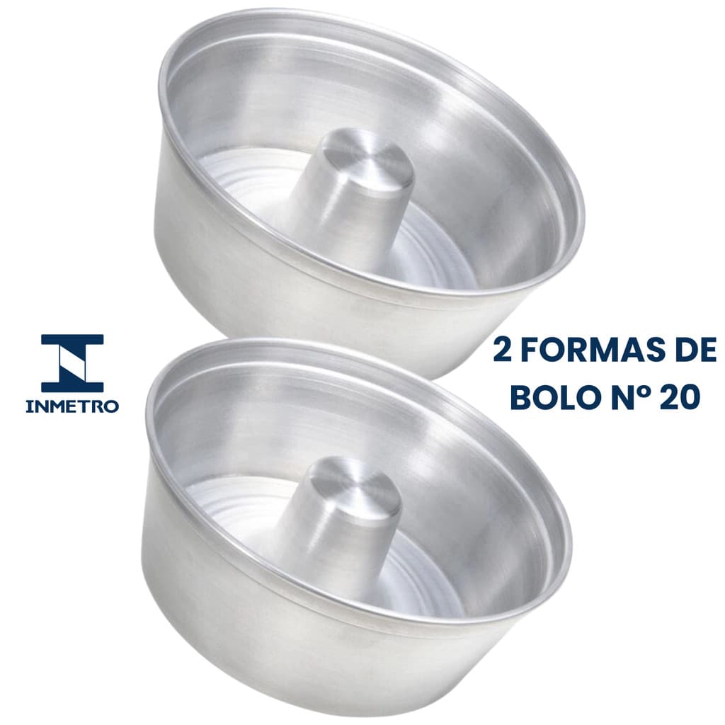 Forma de Bolo de Alumínio 20cm com Furo Central Ideal Para bolos Caseiros