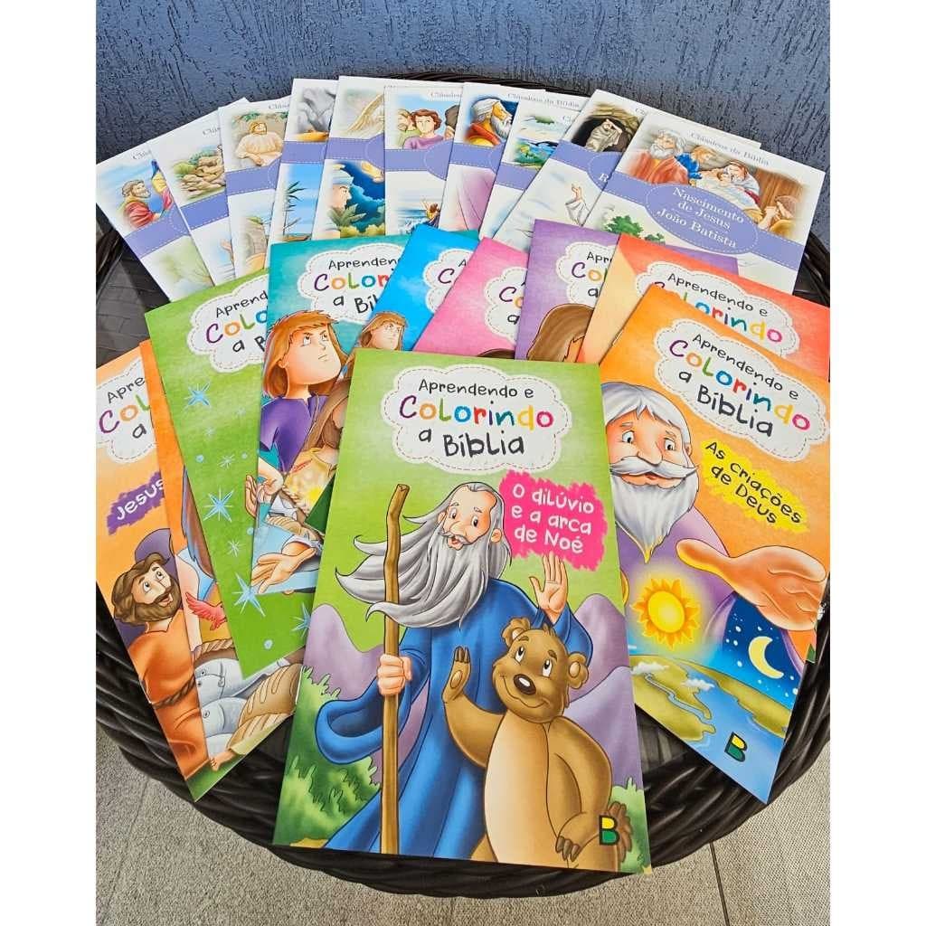 Kit com 20 livros - Colorindo a Bíblia e Clássicos da Bíblia