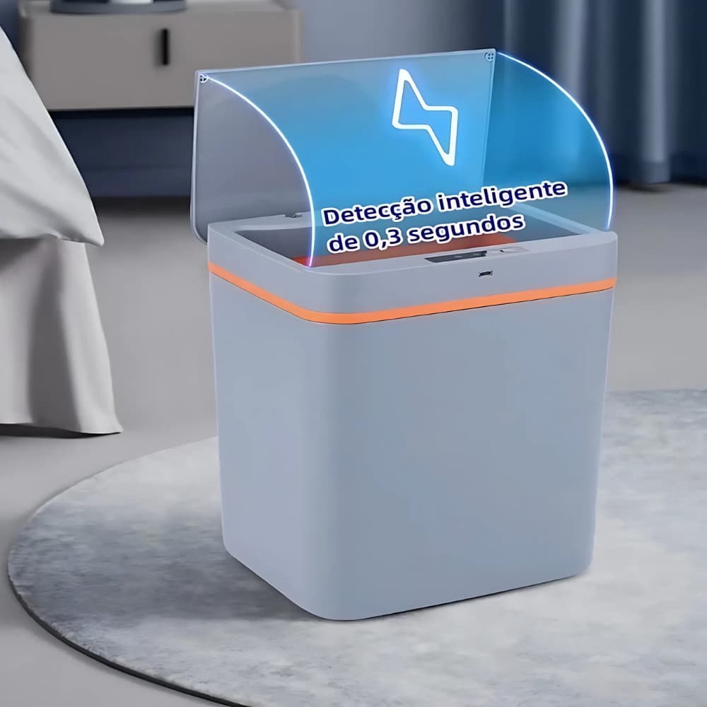 Lixeira Automatica Com Sensor Para Banheiro Cozinha Escritório 15 Litros Compacta