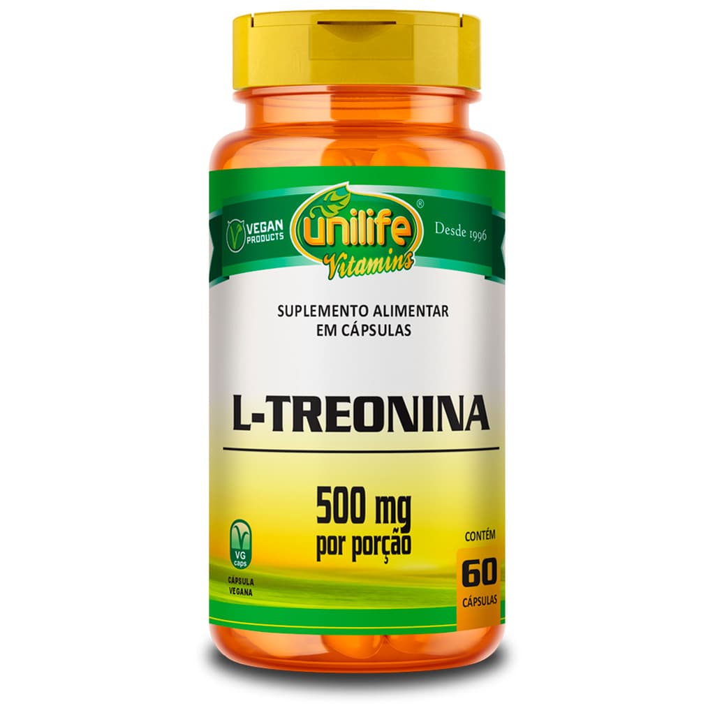 L-Treonina Unilife 500mg 60 Cápsulas