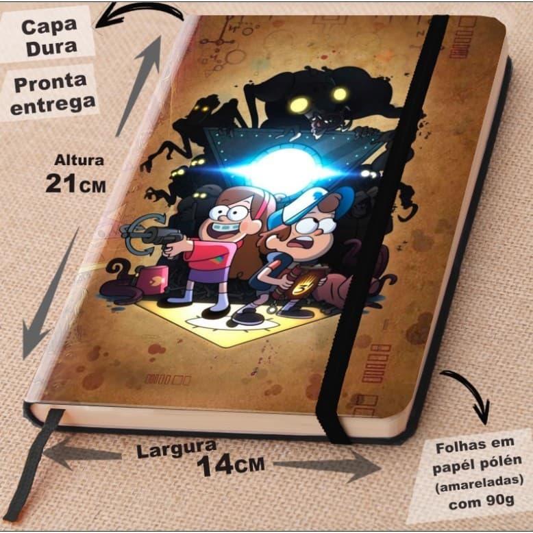 Caderno SKETCHBOOK  Gravity Falls  Diário Perdido numero 3. 21x14cm