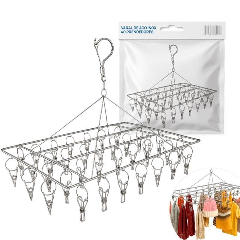 Varal Roupas40 pregadores com intimas apartamento  Reforçado Calcinha, Meia, Cueca