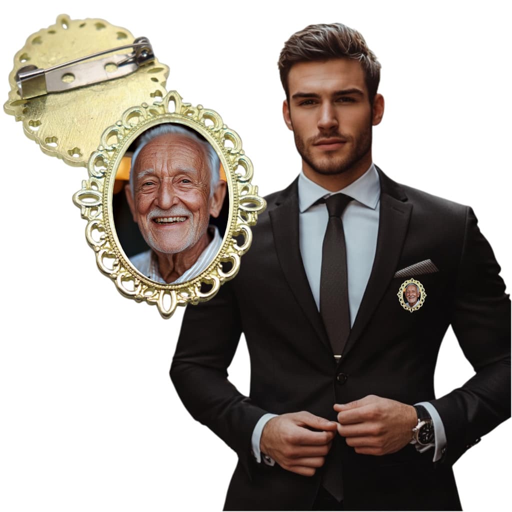 Broche Noivo Lapela De Terno Padrinho Pai Da Noiva C Foto