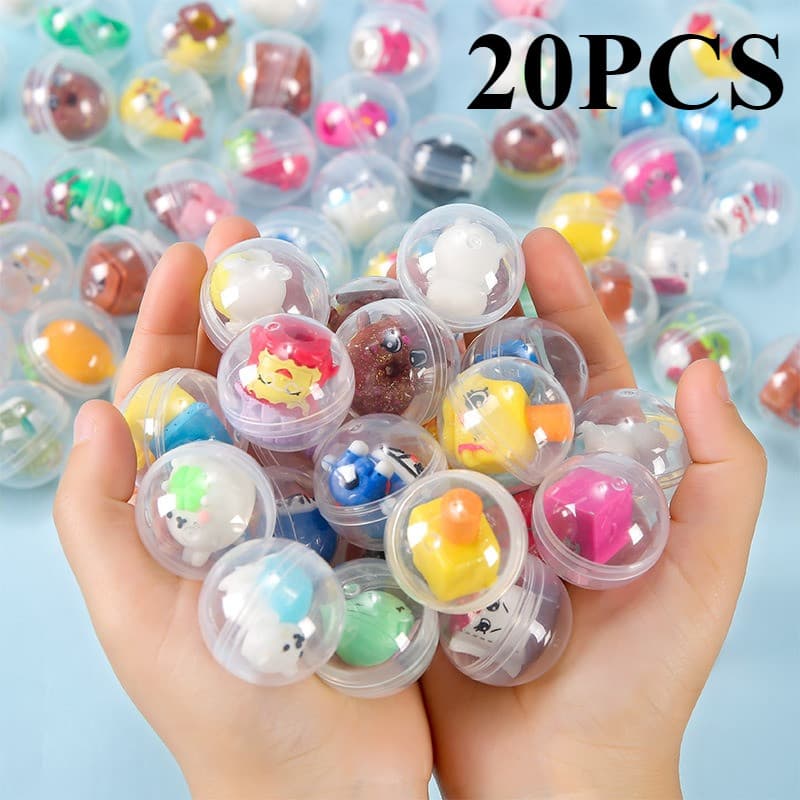 20pcs Boneca Transparente De Ovo Torcido Moeda De Brinquedo Operada No Salão De Jogo Máquina Vendor Elástico Bola