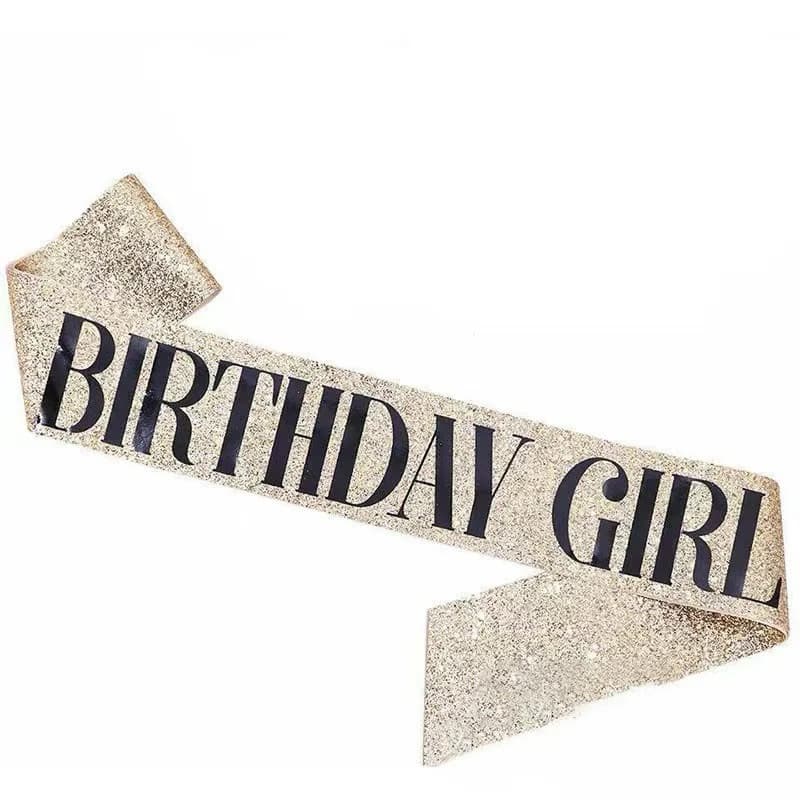 1 Faixa De Aniversário Dourada Birthday Girl