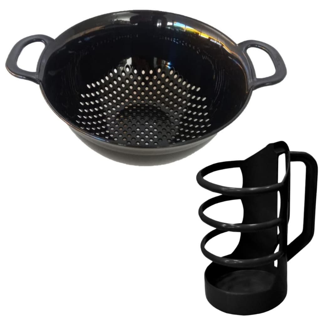 Kit Cozinha - Suporte Porta Lata Garrafa Óleo de Cozinha e Lava Tudo / Escorredor de Arroz - Macarrão - Saladas - Legumes