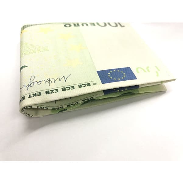 Carteira Estampada De Notas Estrangeiras Dólar Euro Real