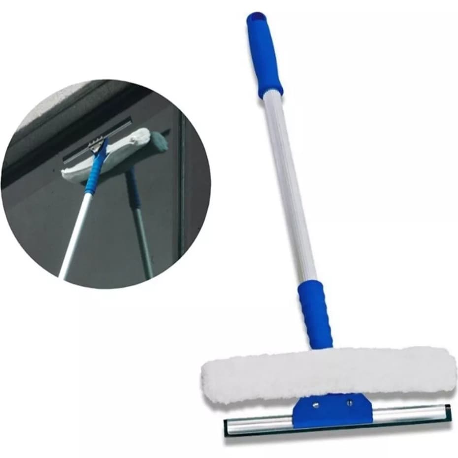 Rodo Limpa e Seca Vidros Profissional 25cm com Cabo Aluminio de 60cm