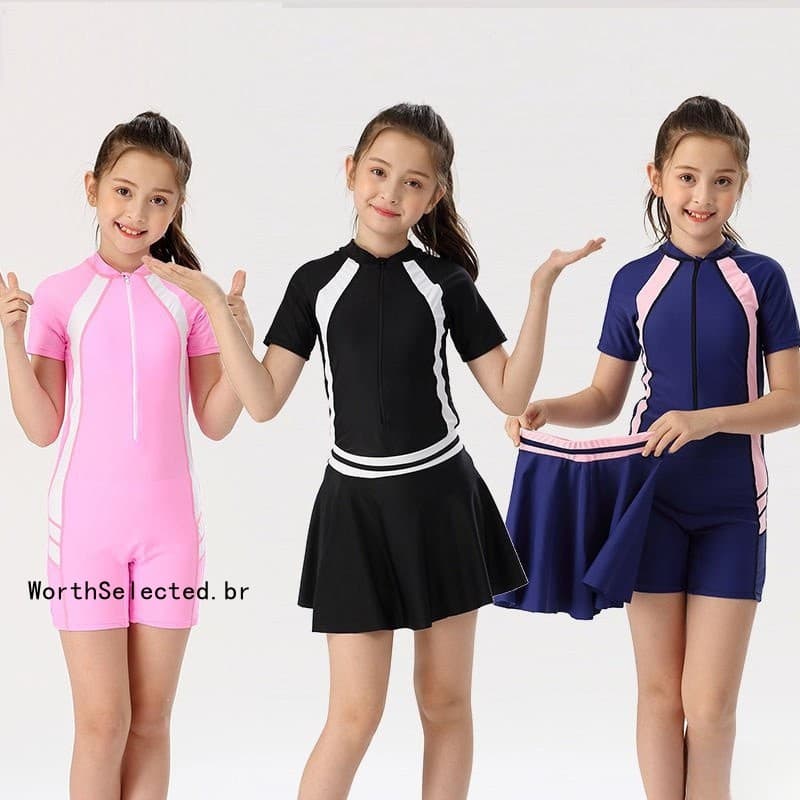 6 disse Meninas Maiô para Crianças Meninas Uma Peça Maiô Uma Peça Saia Menina Princesa Estilo 6-8-12 Anos de Idade