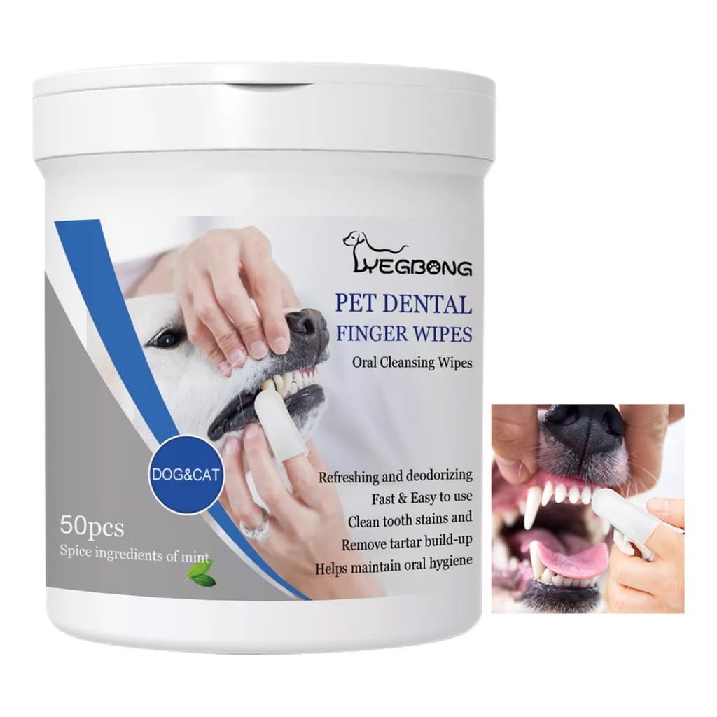 50 Peças Lenços Umedecidos Para Limpar Dentes De Animais