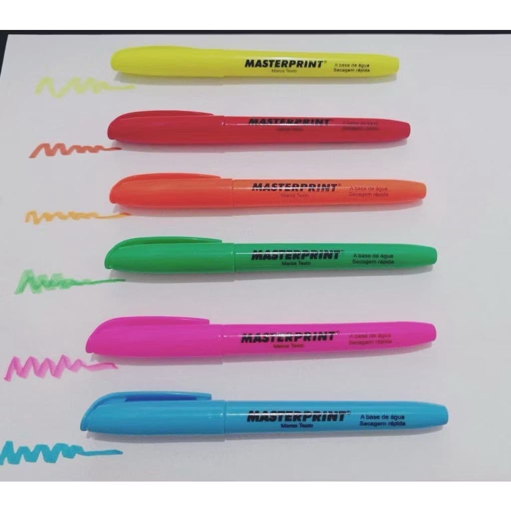 Kit 1/6/12 canetas marca texto Coloridos Incríveis HighLighter Pen Florescente e Pastel