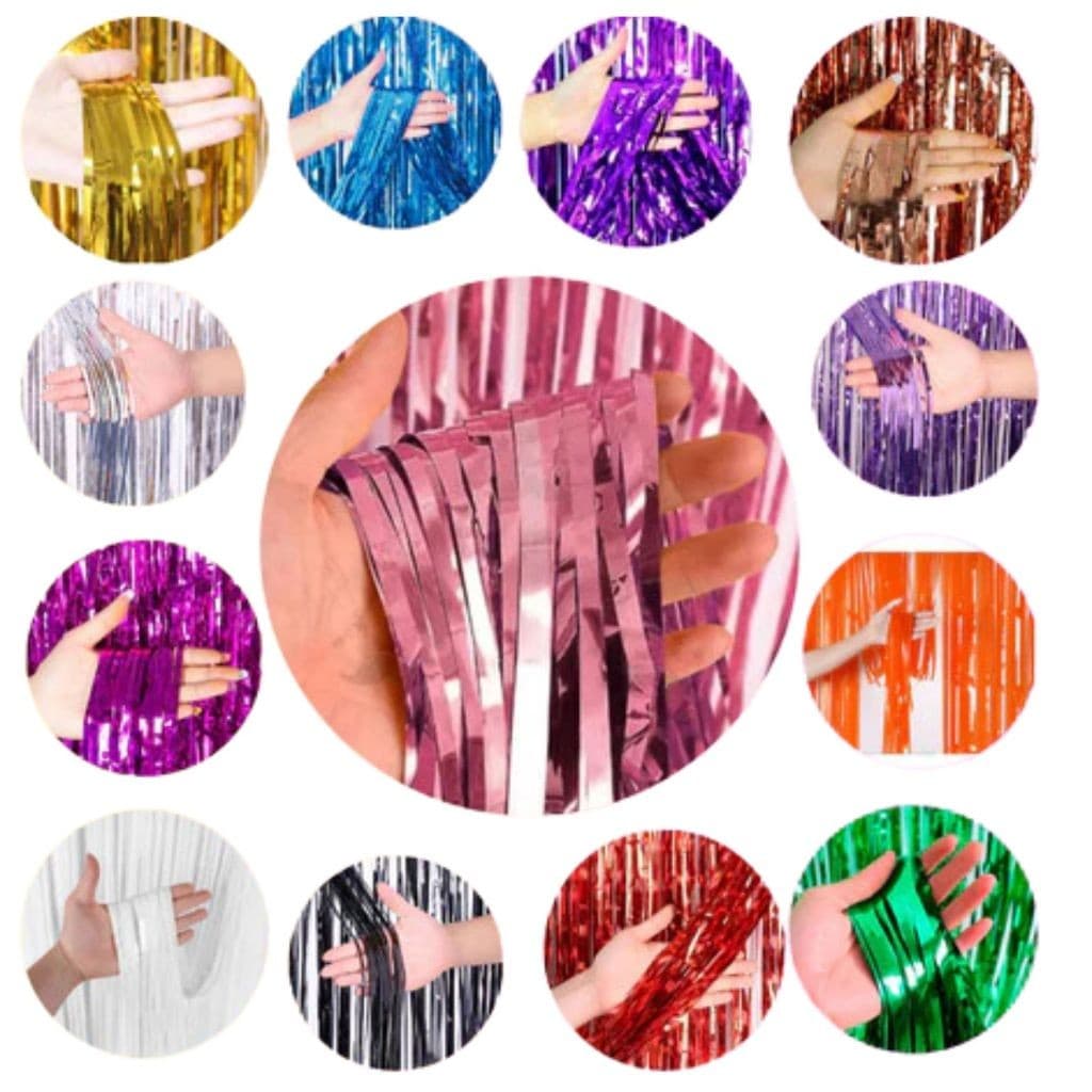 Decoração Cortina Metalizada 1x2m para Festas e Comemorações