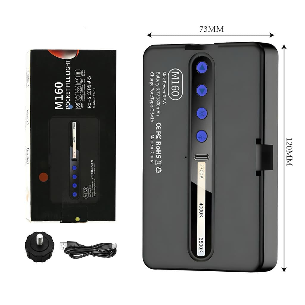 Luz de preenchimento e luz quente para fotografia LED RGB 2700k-6500k Luz fotográfica profissional portátil recarregável