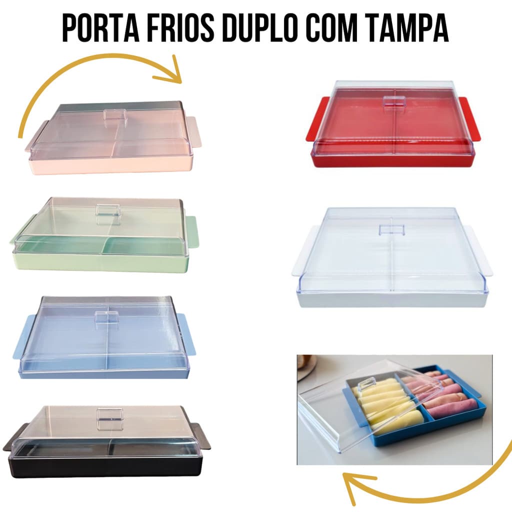 PORTA FRIOS DUPLO COM TAMPA