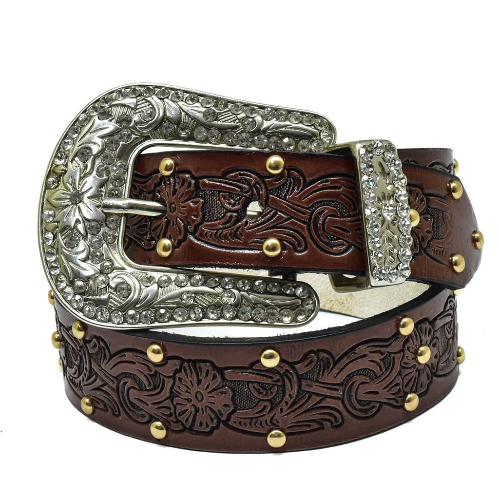 Cinto Em Couro Atrevidu's Country Floral Infantil - Fivela Removível