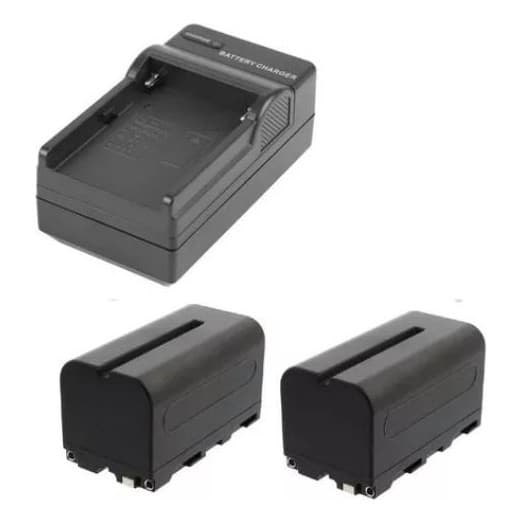 Kit 2 Bat. Np - F970 + 1 Carregador P/ Led Yn300 Yn600 Yn608