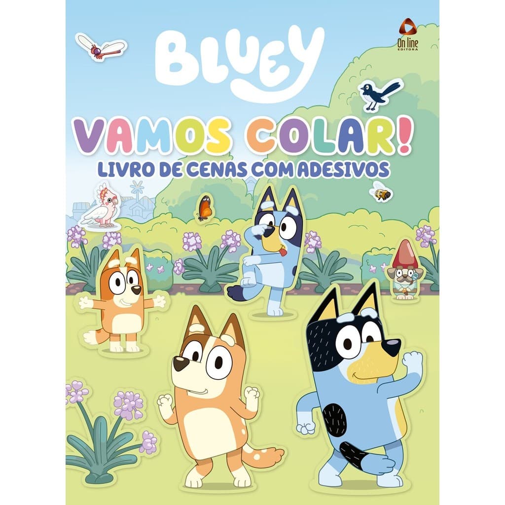 Bluey Livro de Cenas com Adesivos - Vamos Colar!