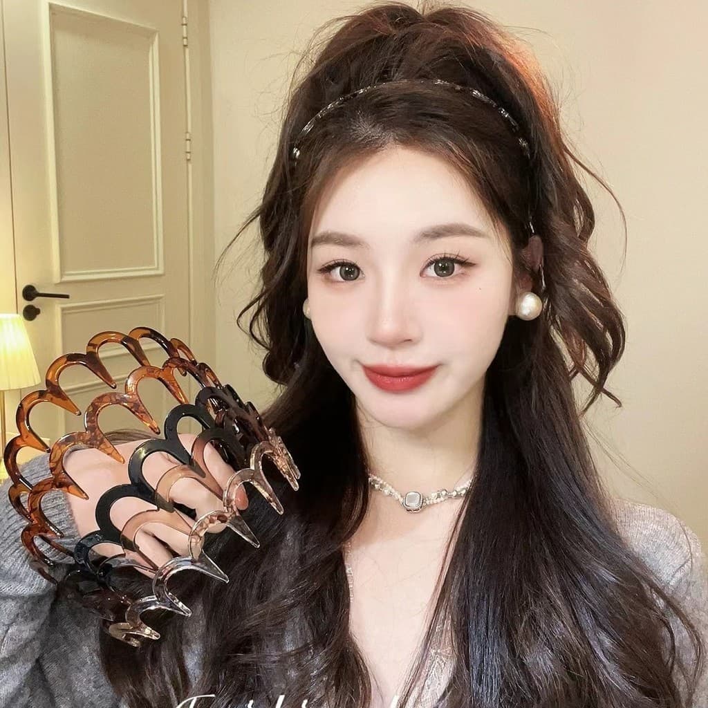 【 Magpie 】 Korean Estilo Dentado De Verão Para Mulheres , Fita De Cabeça Versátil Lavagem Do Rosto Quando Sair 2024 Novo