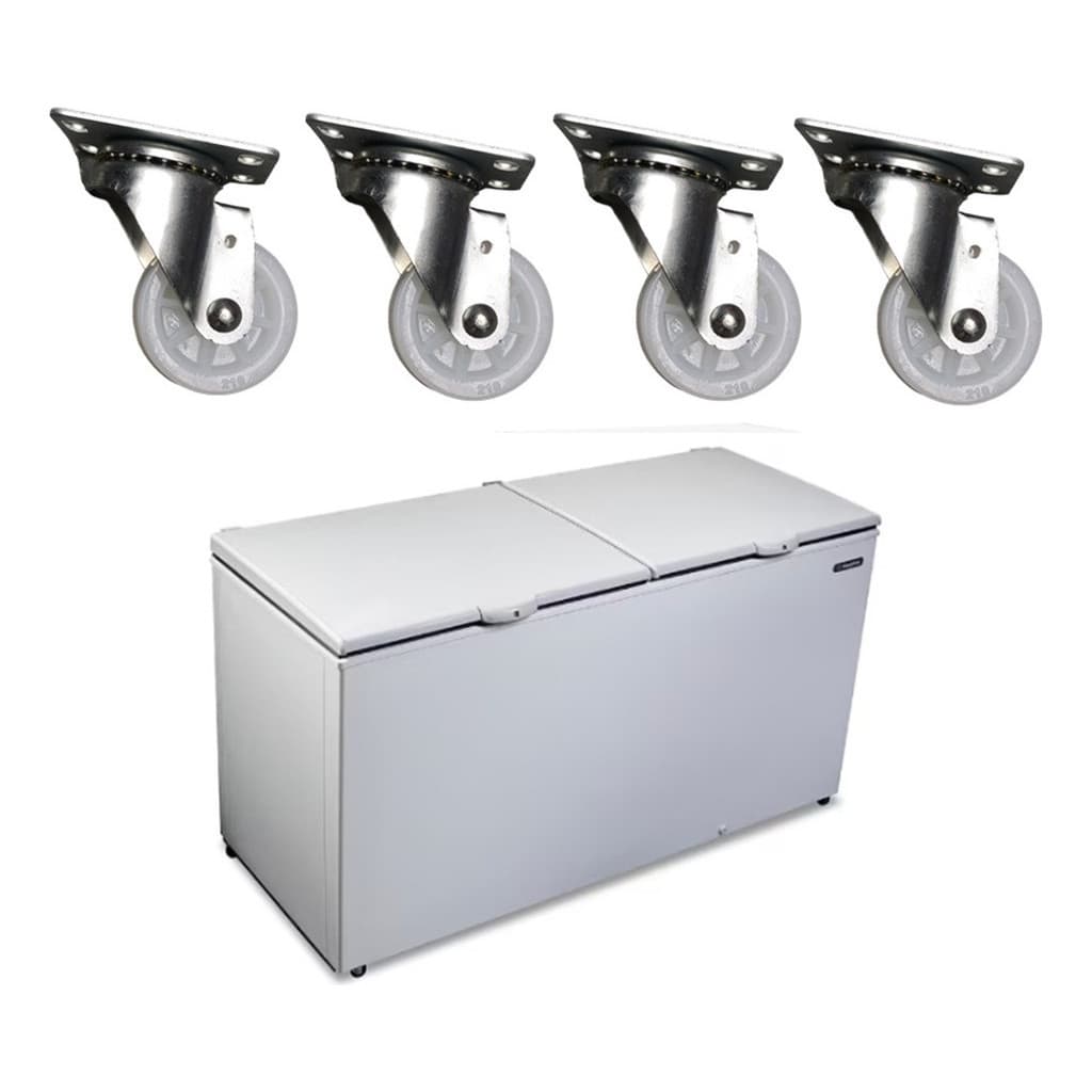 Kit 04 Rodízios Para Freezer Horizontal Metalfrio