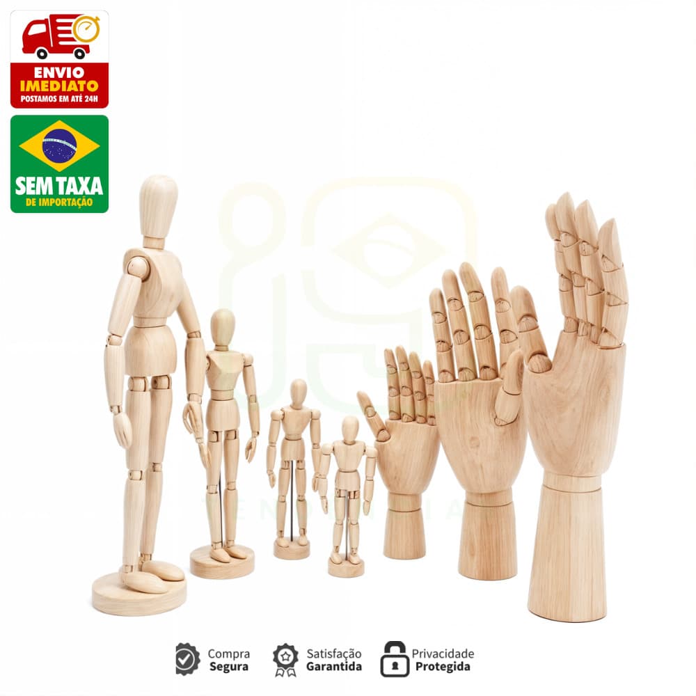 Boneco Articulado Madeira Modelo Manequim