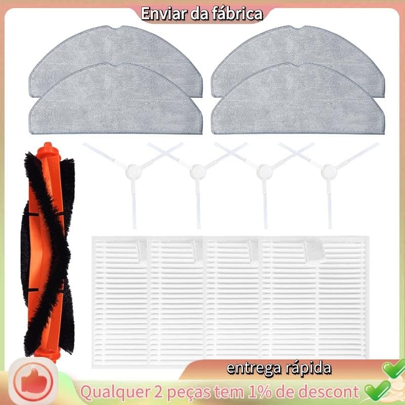 Para Xiaomi Robô Vácuo S20/D106 Peças De Reposição Acessórios Principal Escova Lateral Mop Pano Filtro