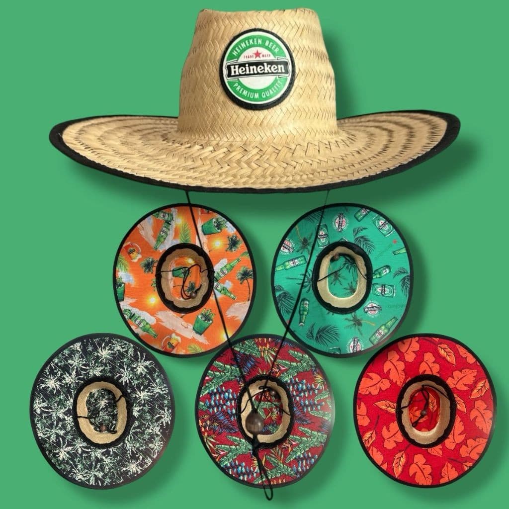 Chapéu De Palha Estampado Unisex Sol Mar Surf Saida Praia Moda