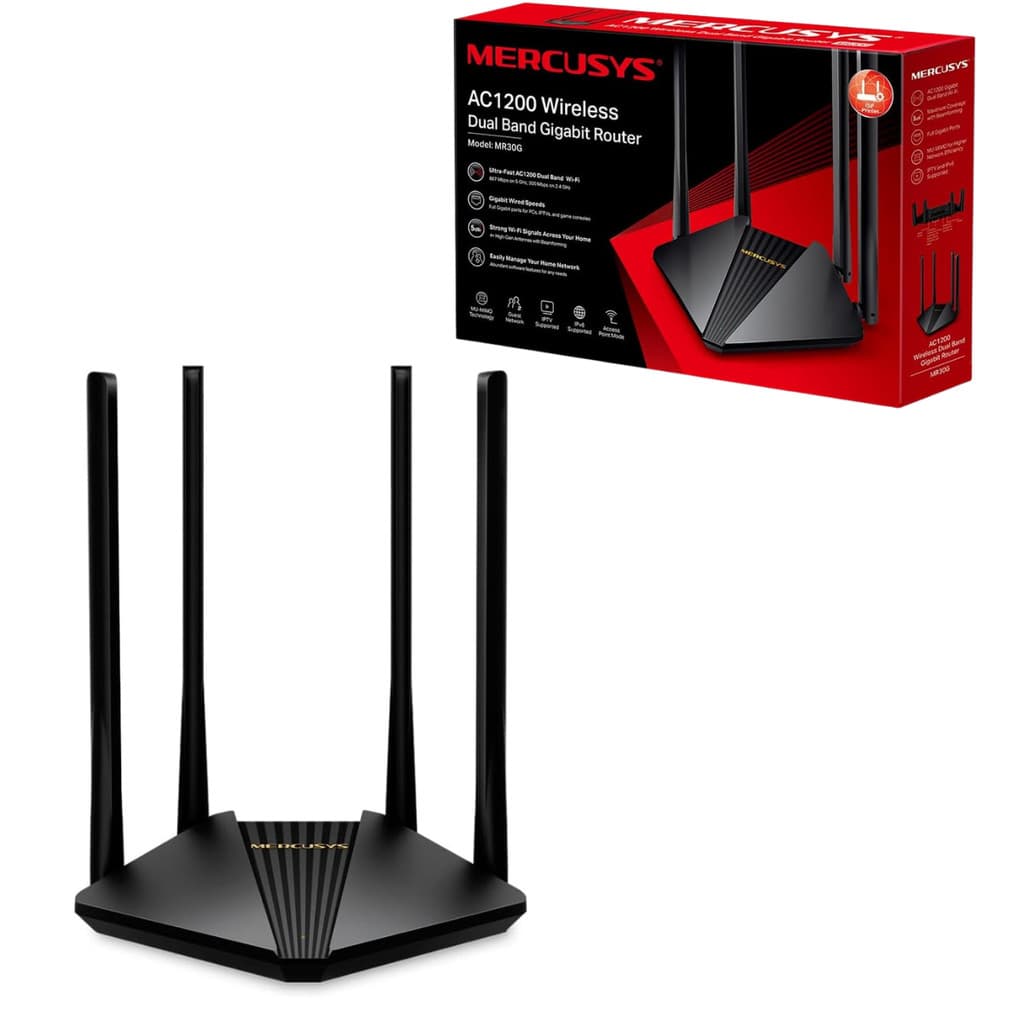 Roteador Wireless Mercusys MR30G AC1200 Dual Band 4 Antenas - MMC0001