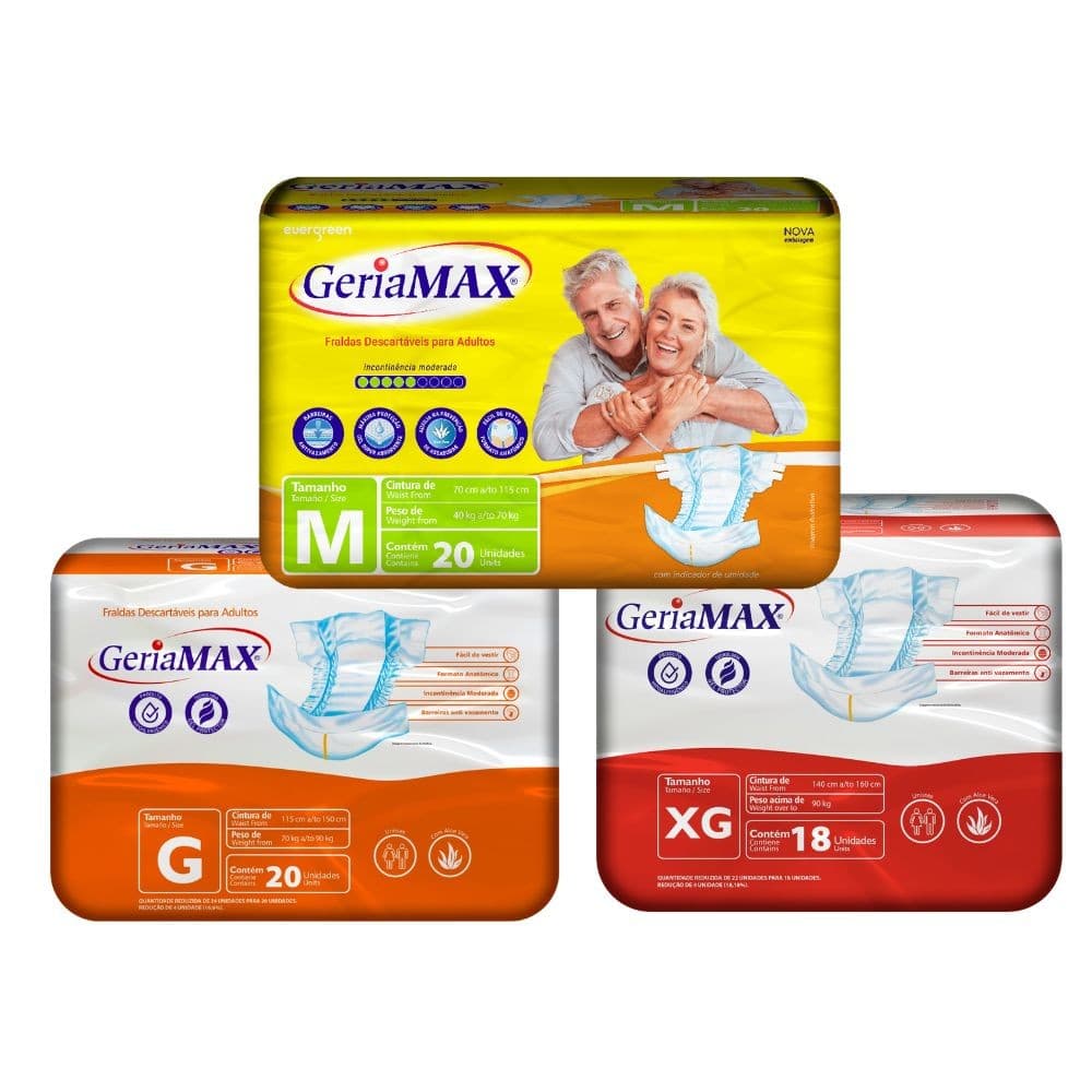 Fralda Descartável Geriátrica Geriamax  Evergreen