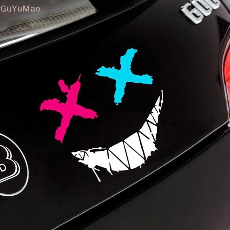 (gGUYU) Adesivos Para Capacete De Motocicleta , Reflexivo , À Prova D'água , Sorriso , Decalque Facial , Motocross , Jan