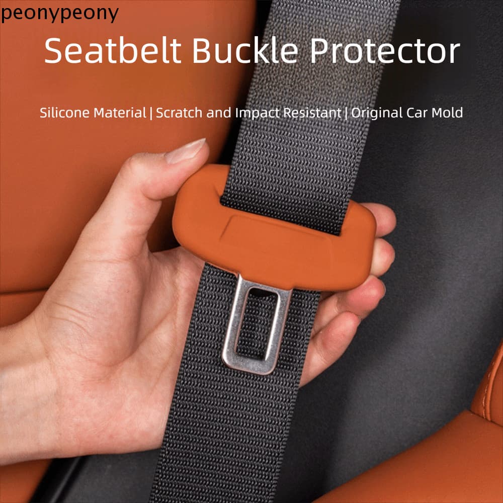 PEONY 4 Unidades Protetor De Fivela De Cinto De Segurança , Silicone Macio Anti-Riscos Anticolisão ,
