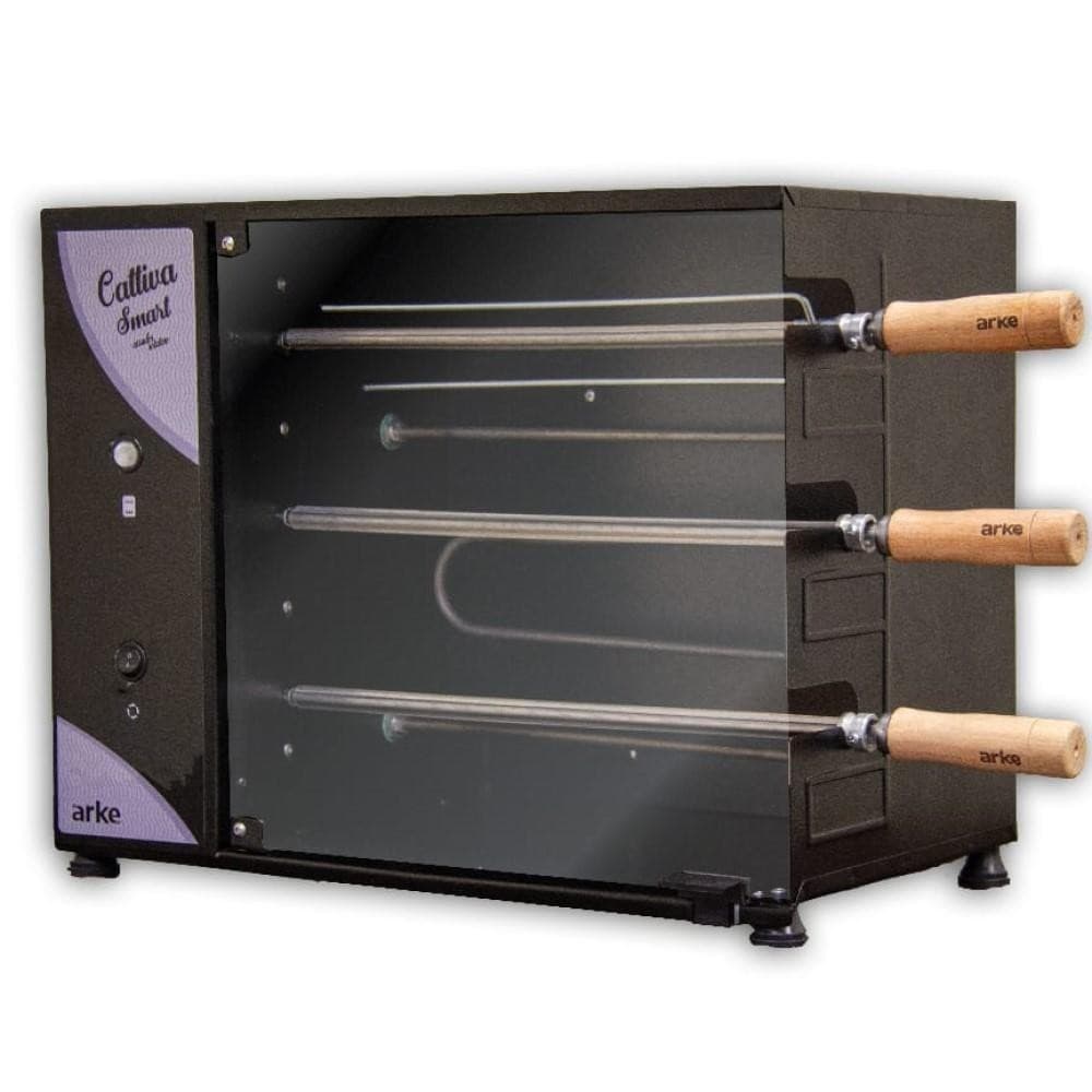Churrasqueira Elétrica Rotativa Arke Cattiva 220V 3 Espetos Preto