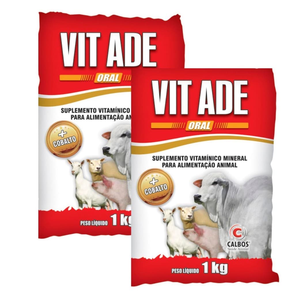 KIT 2 VIT ADE ORAL 1K SUPLEMENTO VITAMÍNICO CALBOS