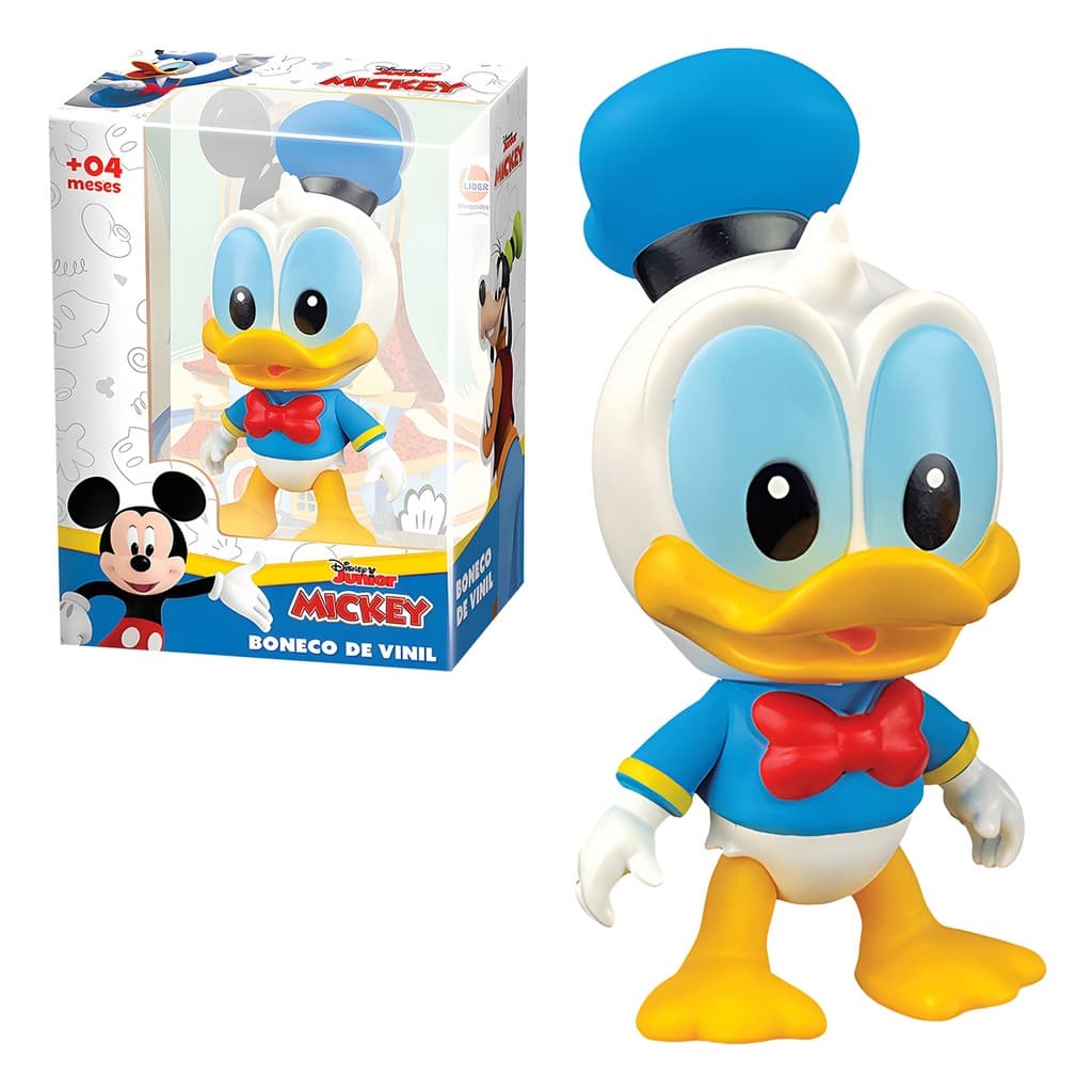 Boneco Em Vinil Pato Donald Mickey Mouse E Amigos Disney 12 cm - Líder Brinquedos