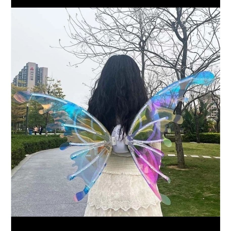 Asas de fada elfo luz elétrica borboleta simulação asas asas de anjo brinquedos luminosos infantis asas de borboleta