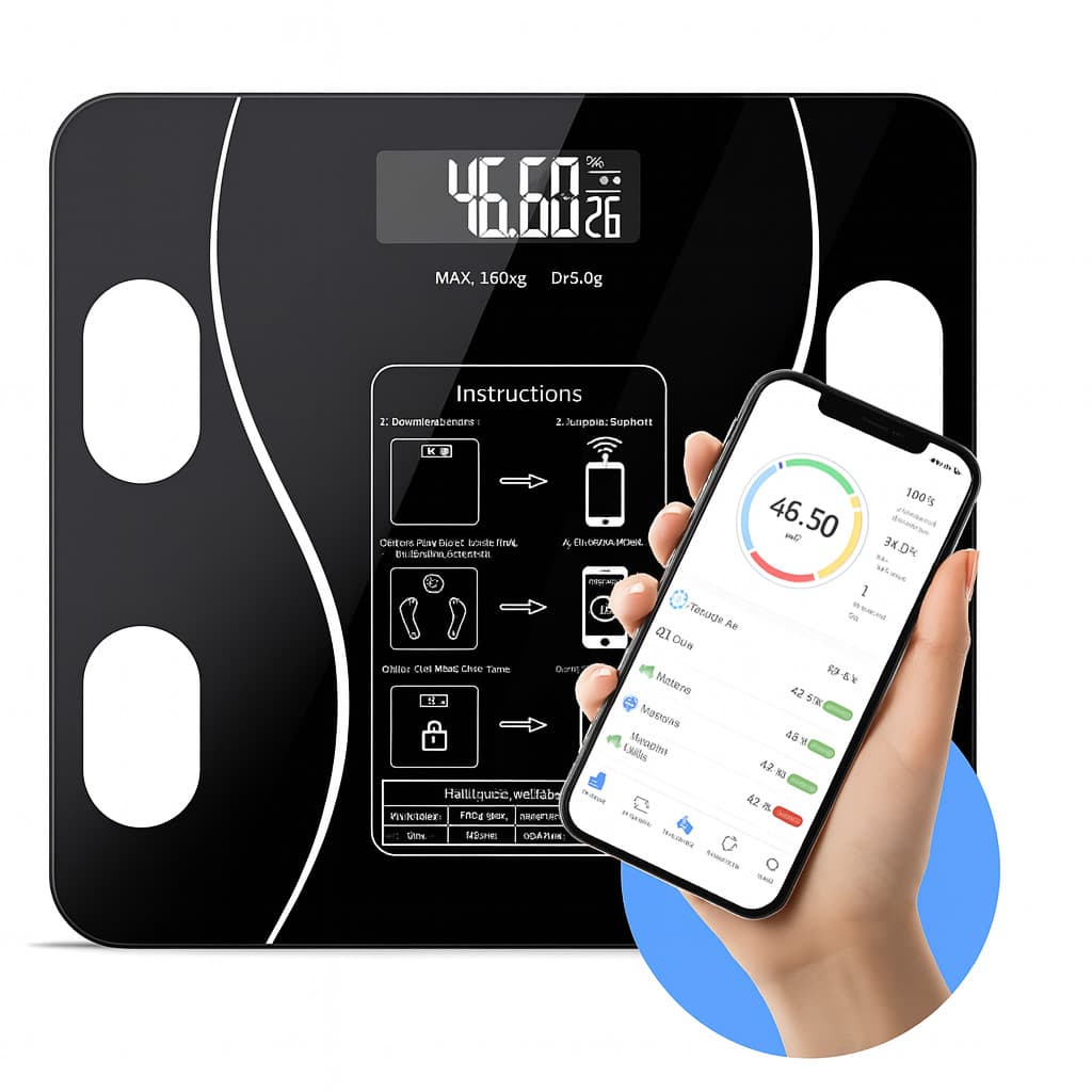 Balança Digital Bioimpedância Bluetooth 180kg App IMC Saúde Academia Dieta Fit Saúde
