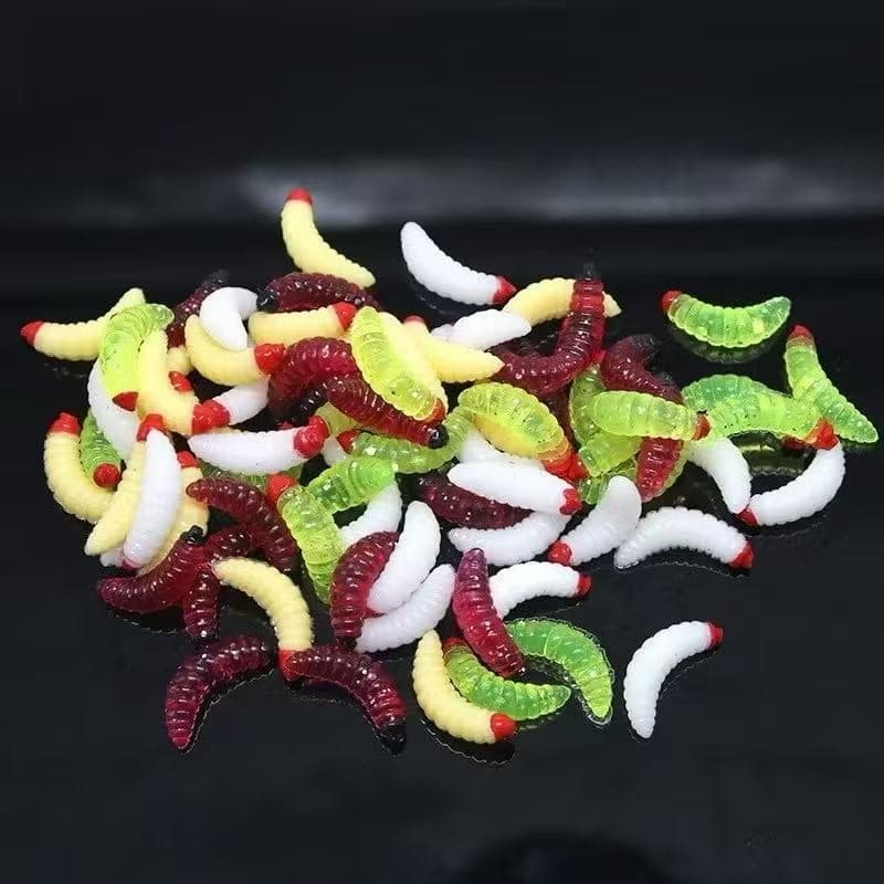 50Pcs Simulação De Iscas Macias De Pesca Sem-Fim Artificiais Em Silicone Para A Água Doce De Salgada-COR SORTIDOS