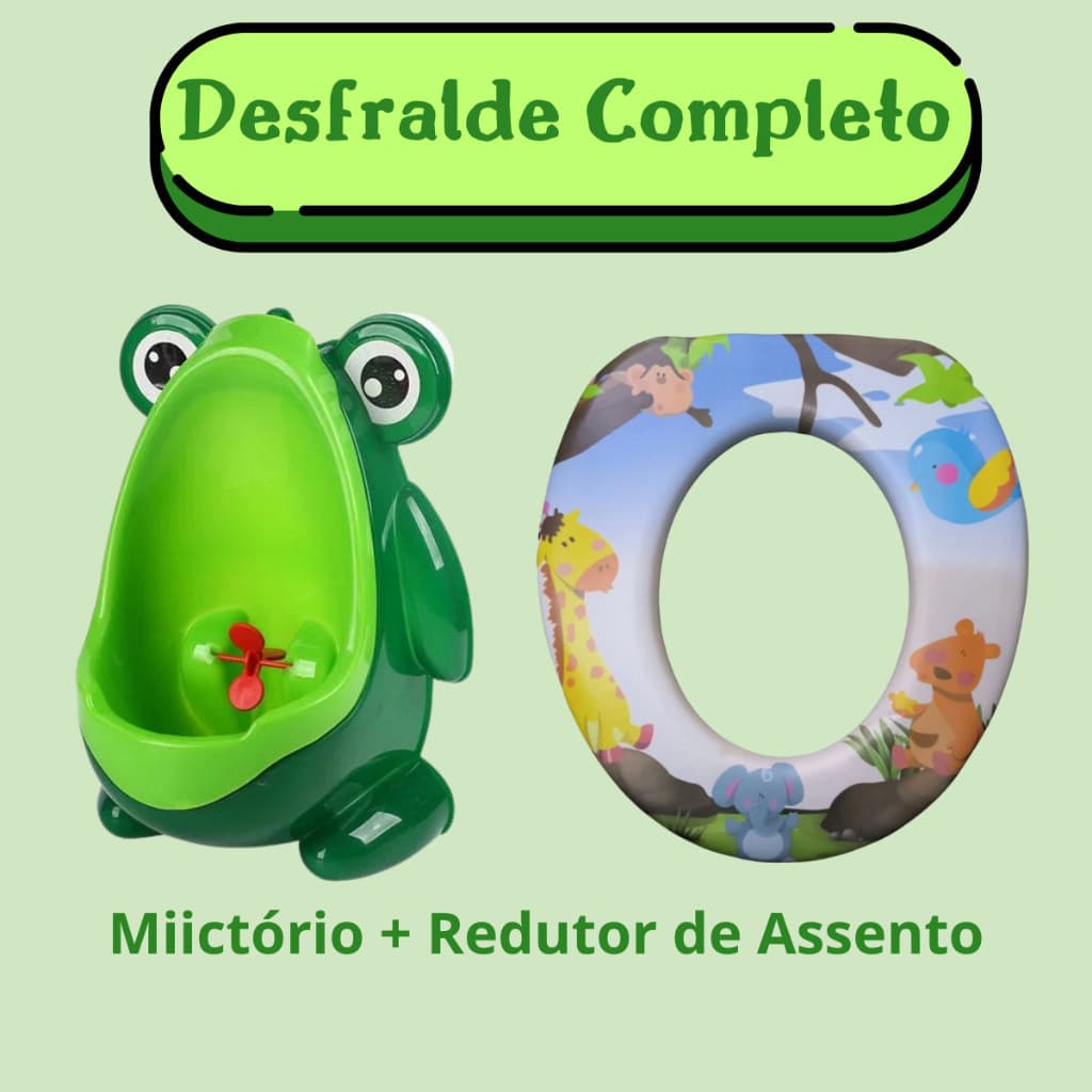 Mictório Penico Sapinho + Redutor de assento sanitário almofadado desfralde gentil menino Troninho