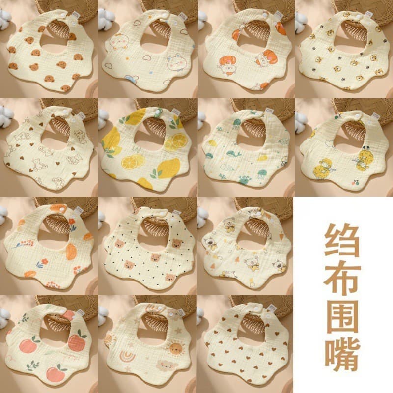 【Angel 】Babador de Crepe de seis camadas de algodão infantil, toalha de Saliva para bebê, bolso de arroz, leite Anti-cus