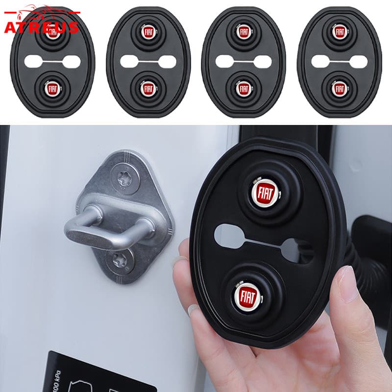 1/4Pcs Fiat Amortecedor Batedor Fechadura Borracha Protetor Porta Carro Para Fiat Argo 500 Strada Mobi Bravo Toro Punto